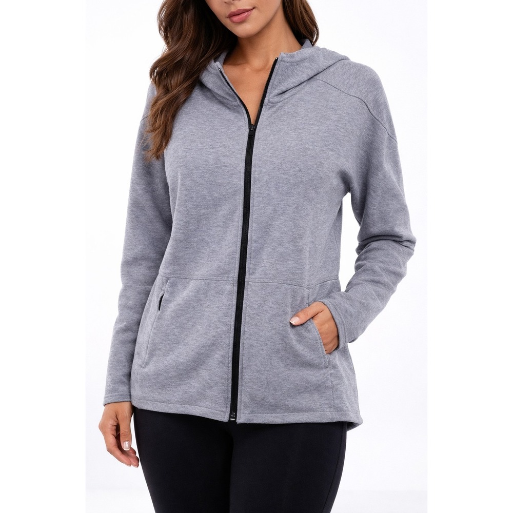 Athleta Gray Modern Life Full Zip Hoodie Jacket Women's MEDIUM